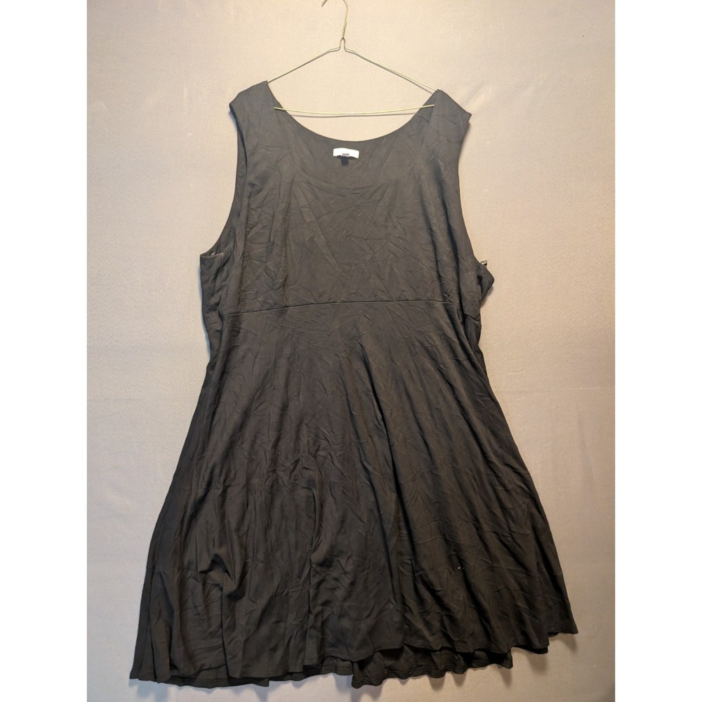 Marybelle A Line Dress Womens 5X Black Sleeveless Scoop Neck Lined Made in USA